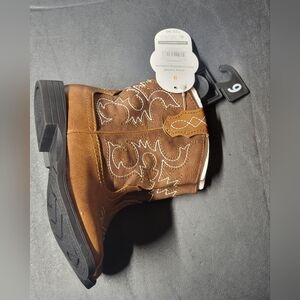 Wonder Nation Tan Kids Boots with Stitching